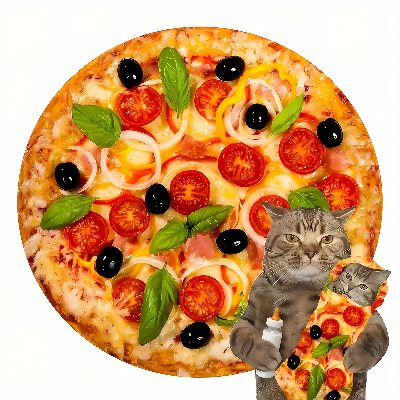 Hilarious Food Print Round Blanket for Couch, Travel, and Gift