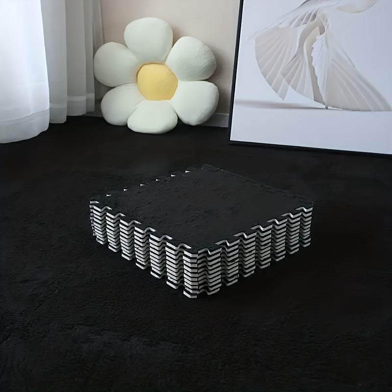 Set of 6 Plush Puzzle Rugs 29.97cm Soft Washable Customizable for Bedroom Living Room