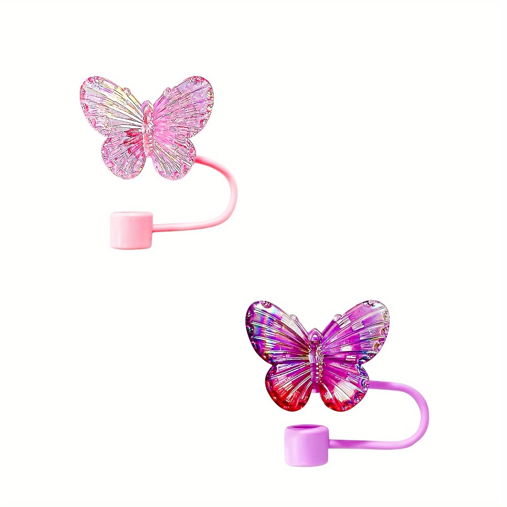 Silicone Butterfly Straw Toppers Set of 3 for 30 and 40 Oz Tumblers Reusable Drinking Straw Caps for Holidays and Parties