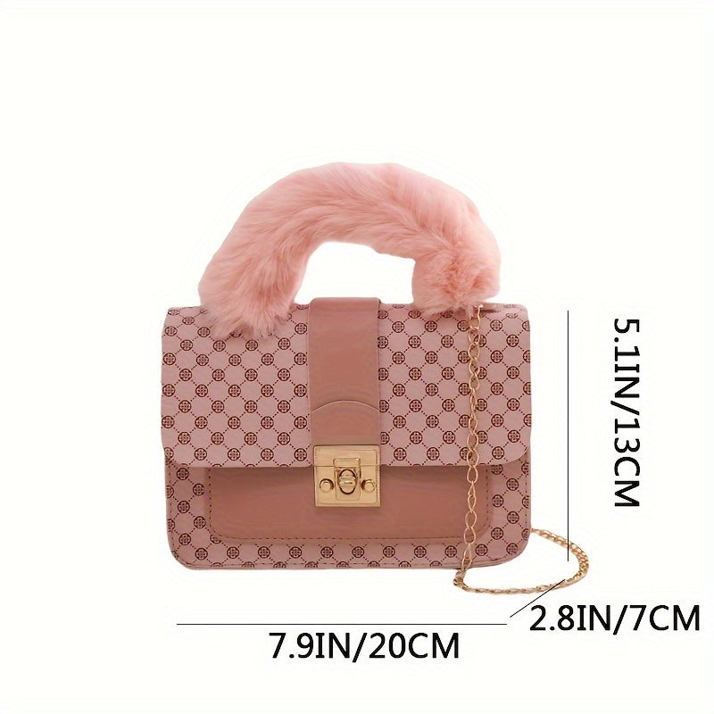 Girls PU Crossbody Bag with Cartoon Print and Buckle Closure for Going Out and Parties