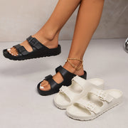 Women's Casual EVA Rubber Slippers Adjustable Double Buckle Anti-slip All Seasons