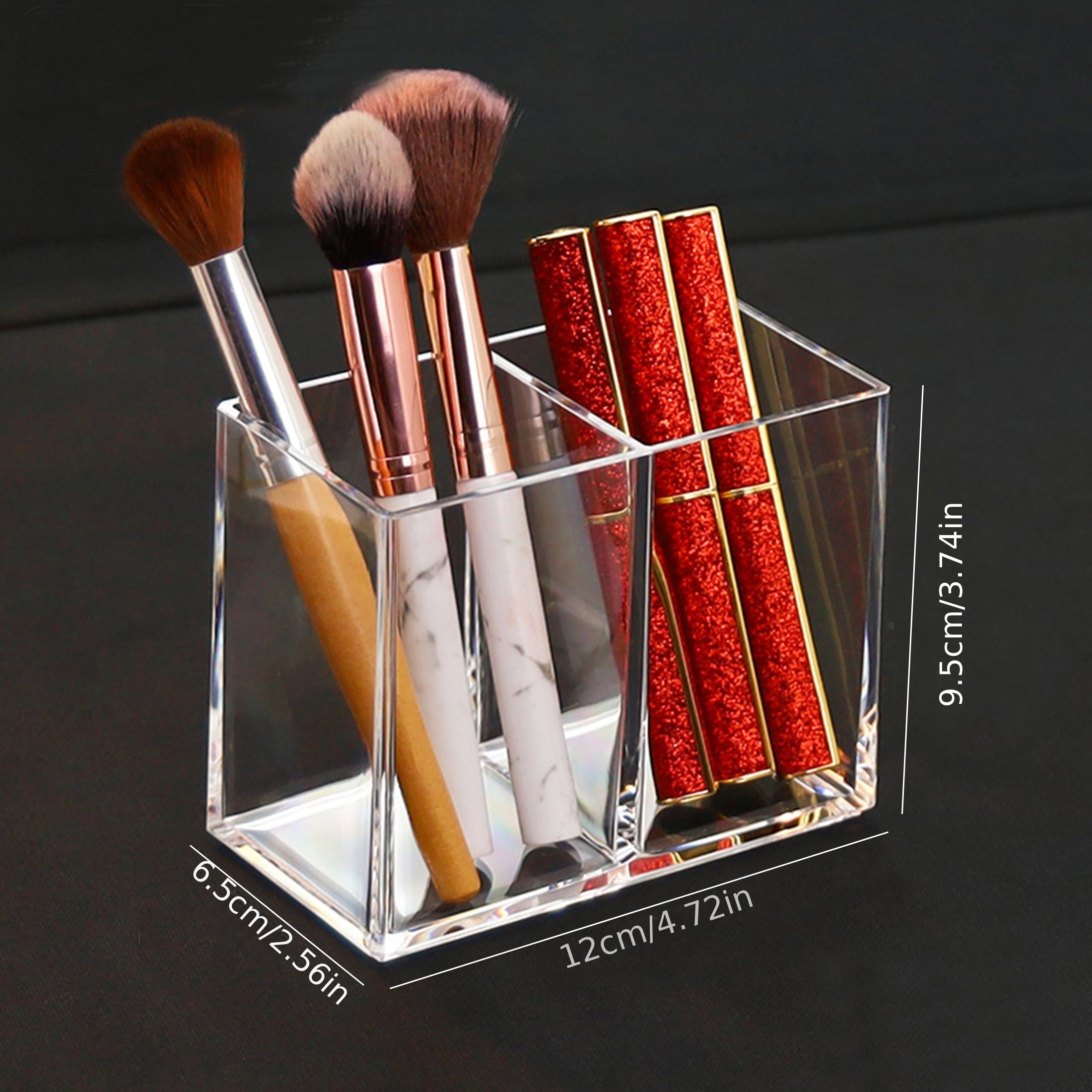 Akril makup cho'tkasi saqlash uchun ko'p bo'limli tashkilotchisi, kosmetika va ruchkalar uchun