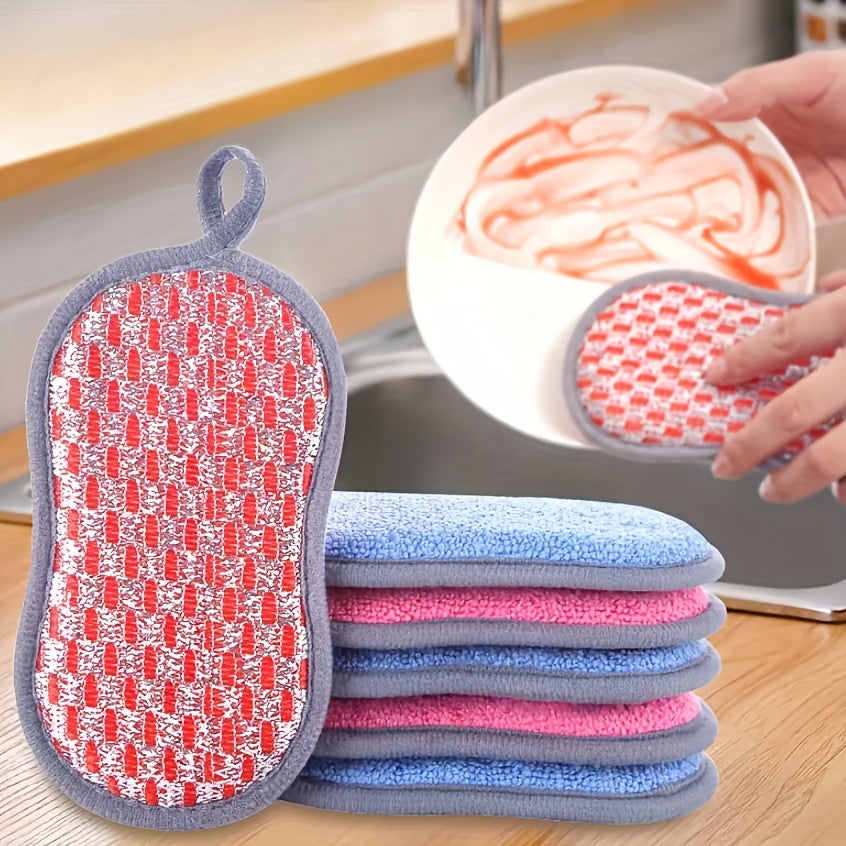 Set of 5 Multi-Purpose Kitchen Cleaning Sponges with Strong Scrub Pads