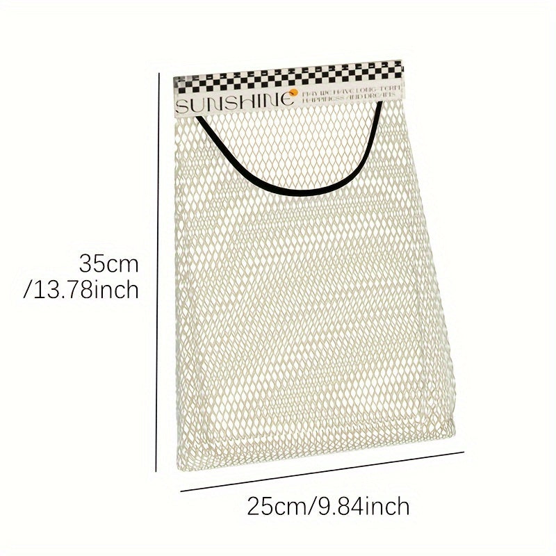 Large Capacity Wall-Mounted Mesh Bag for Kitchen Storage Reusable Hanging Organizer