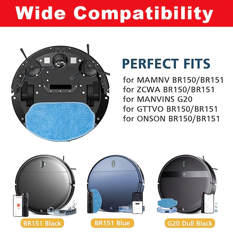 Turli modellarga, jumladan MAMNV BR150/BR151 va MANVINS G20 uchun robot tozalovchi aksessuarlar to'plamlari.