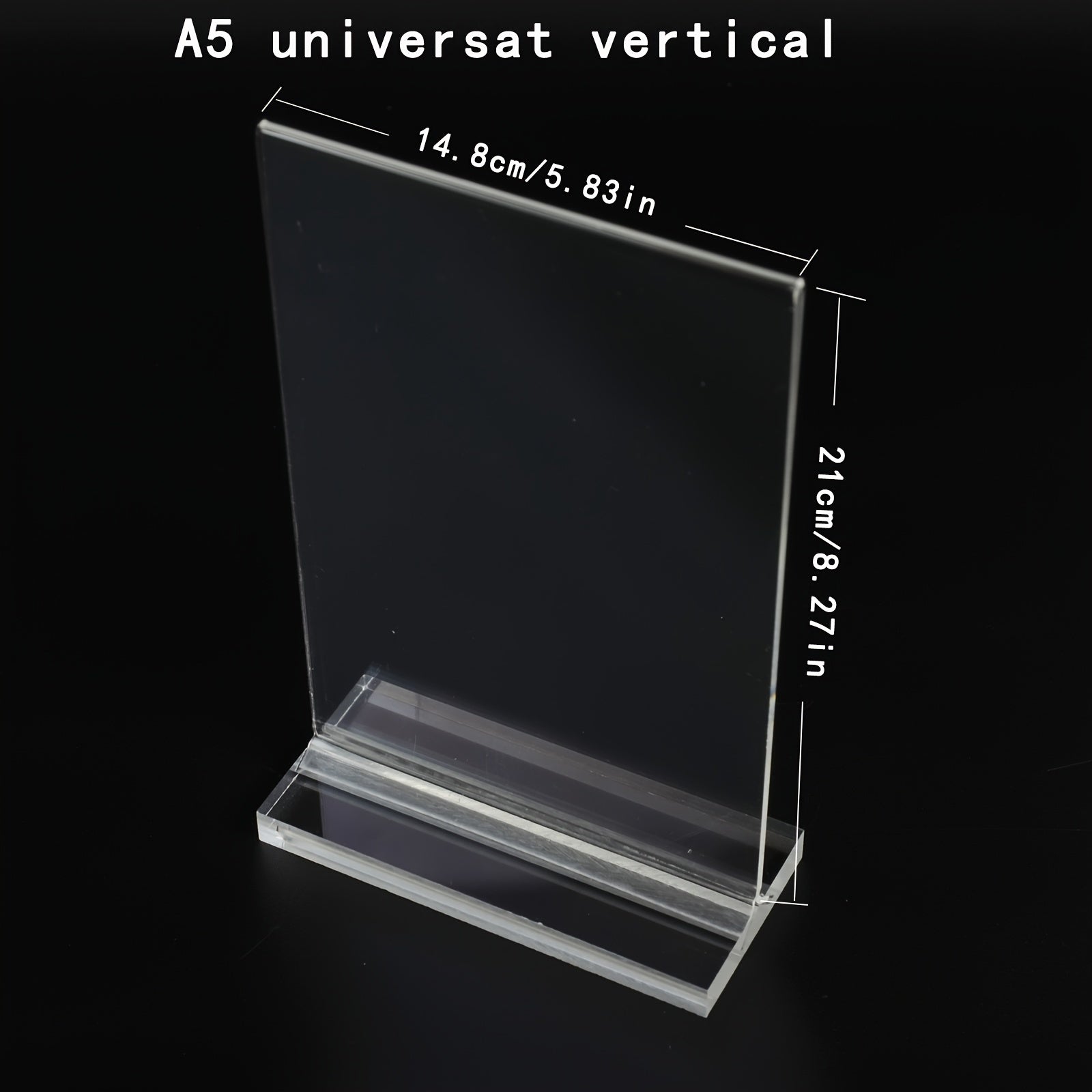 4 Acrylic Sign Holders for A5 A6 Labels Transparent Display Stands for Desk Counter