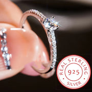 Sterling Silver Ring with Synthetic Zirconia Eternity Band for Women