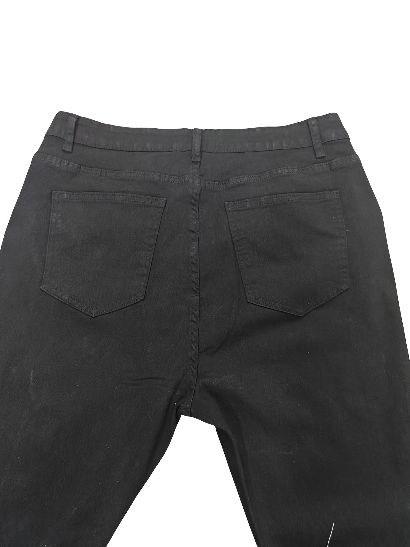 Серые узкие джинсы с высокой талией, кружевной отделкой, полосатым декором, из денима, для всех сезонов