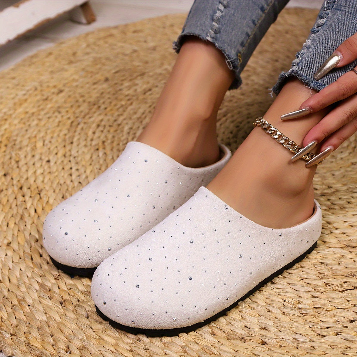 Women's Slip-On Platform Shoes Cushioned Sole Non-Slip Rubber Indoor Outdoor