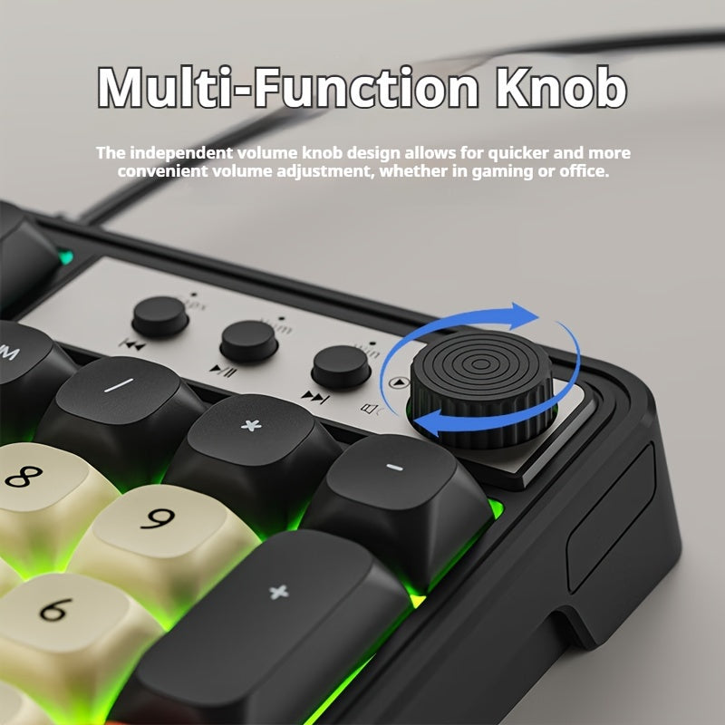 Gaming Keyboard with Rainbow Backlighting and Ergonomic Design for Office and Gaming Use