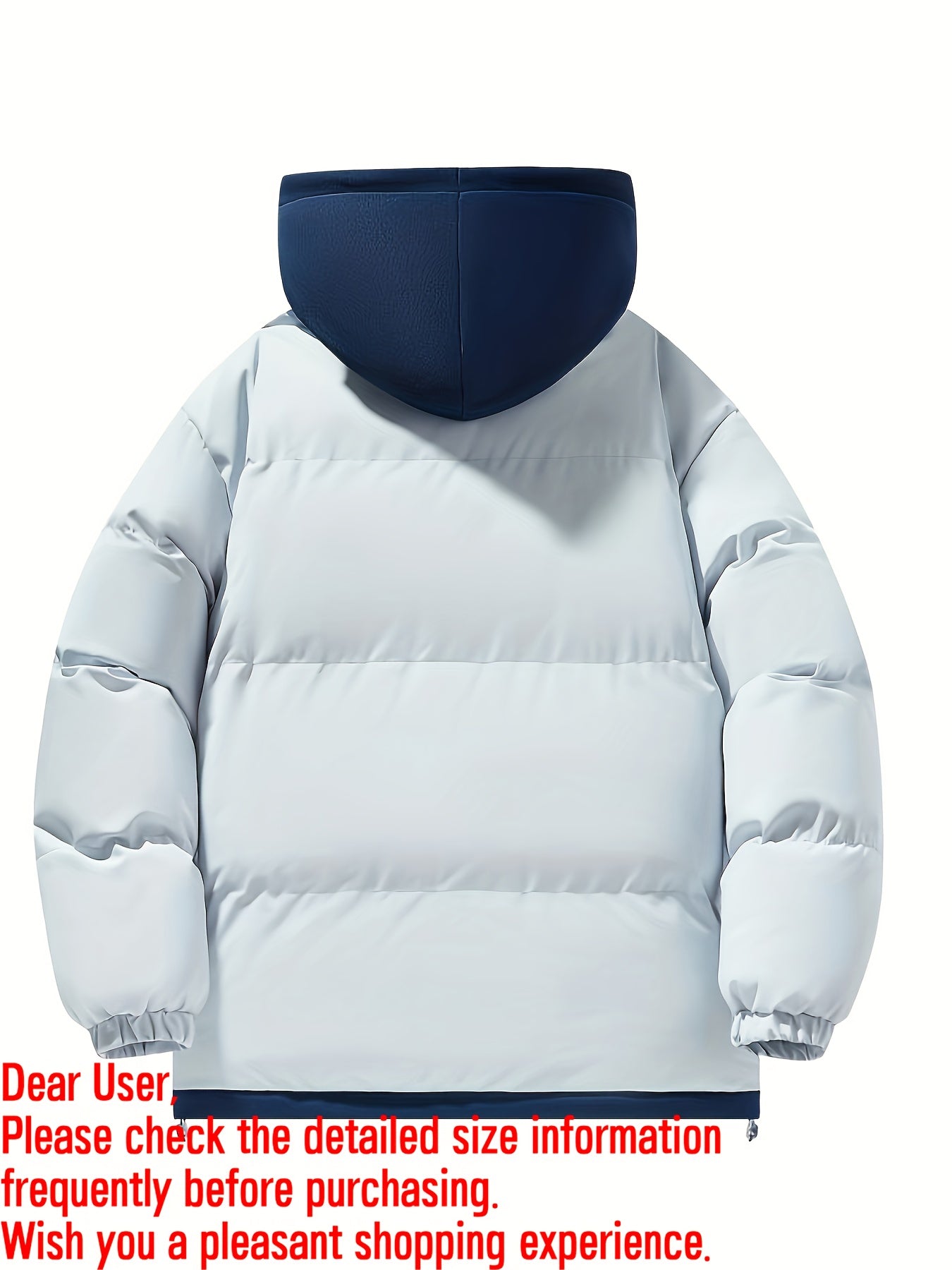 Women's Winter Hooded Jacket Polyester White Navy Blue Cold Weather Coat