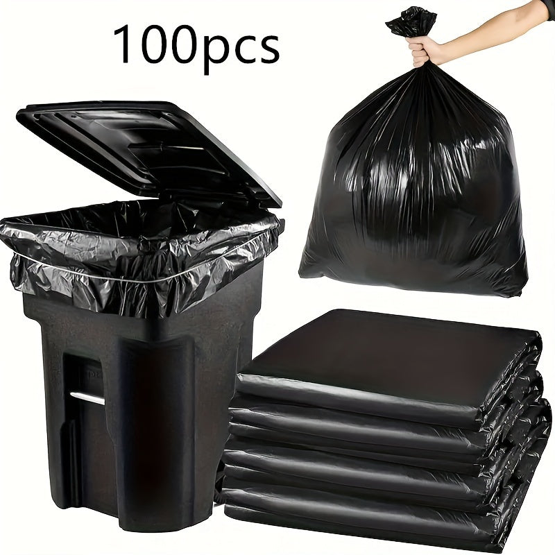Black Commercial Garbage Bags 50 or 100 Pack Extra Strong Trash Can Liners
