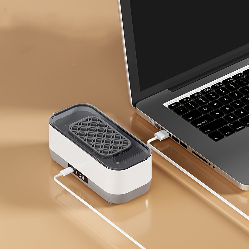 USB Rechargeable Portable Cleaner for Glasses Jewelry Dentures with High-Frequency Vibration