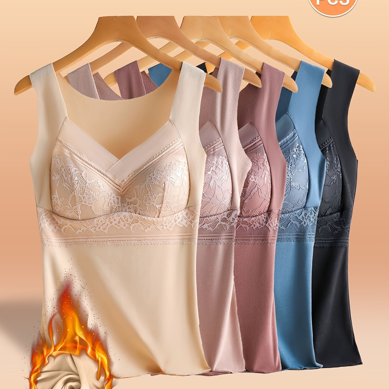 5-Pack EssElegance ayollar uchun pluss o'lchamdagi termal yuqorilar, ichki yostiqlar bilan, ikki tomonlama to'quv, bir xil rang, cho'ziluvchan nylon, dumaloq bo'yin, kuz/qish uchun.