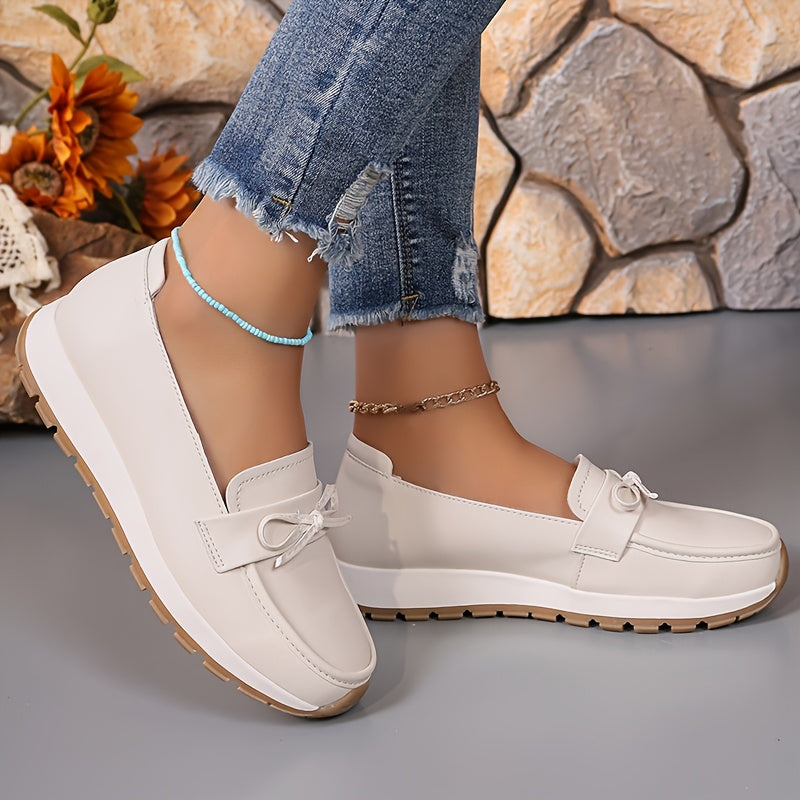 Women Slip-On Loafers Casual Shoes Non-Slip TPR Sole All-Season Black Pink Navy Blue White