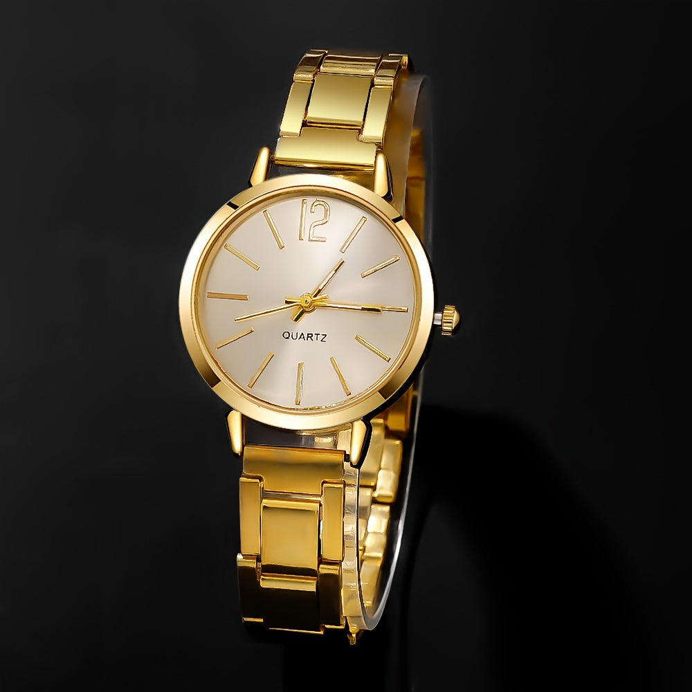 Women's Quartz Watch and Jewelry Set 6-Piece Love Theme Gift for Mothers and Gf