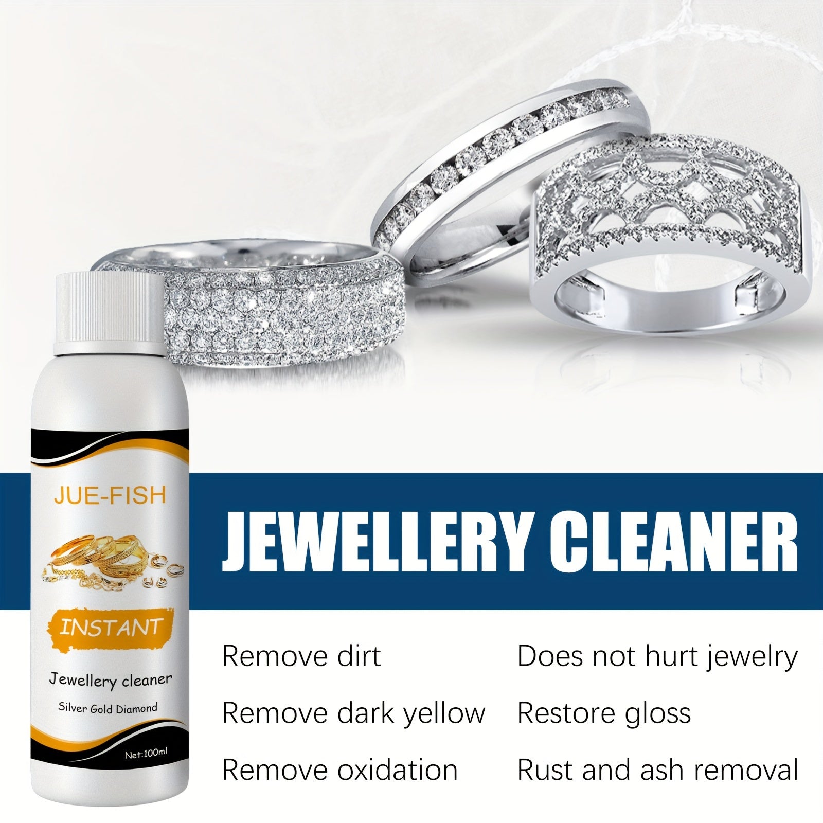Jewelry Cleaner Liquid for Decontamination and Blackening Care, 1 Piece