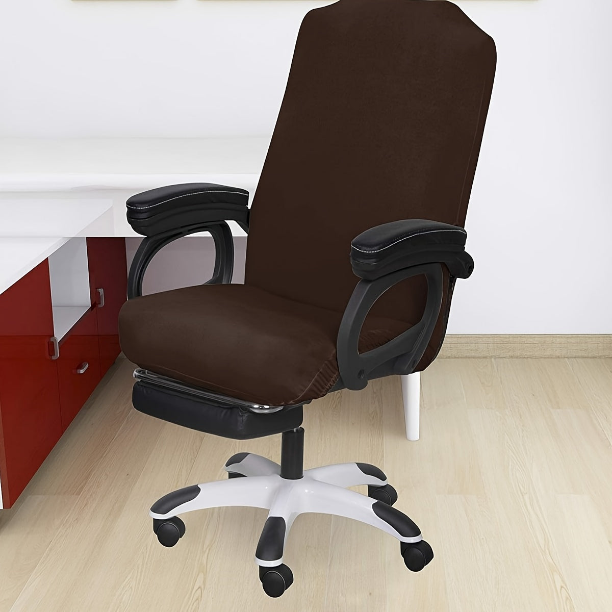 "Zipper Office Chair Cover for Swivel Chairs, High Back Protection, Washable Polyester Spandex Blend - Multiple Colors, TIANWOWO"