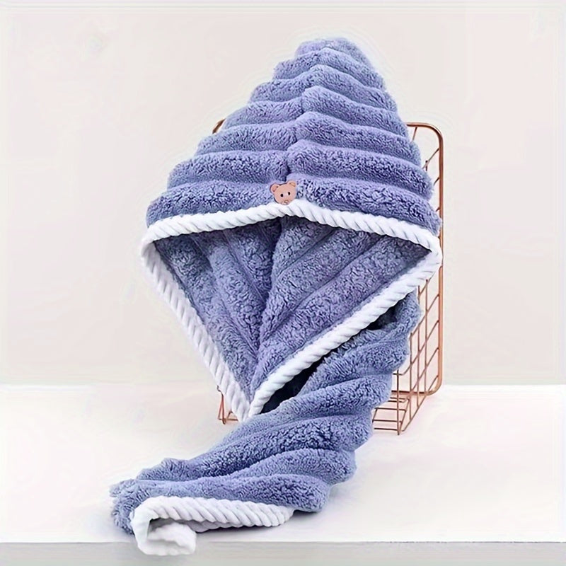 Ayollar uchun soch quritish shapkasi, super singdiruvchi tez quriydigan sochiq va ikki qatlamli dush shapkasi.