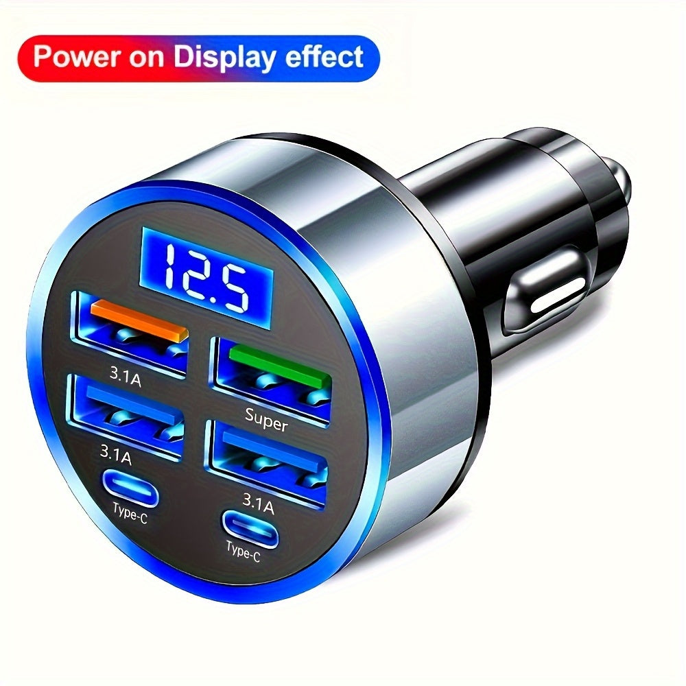 Fast Charging Car Charger Adapter with PD QC 3.0 USB Ports Digital Display