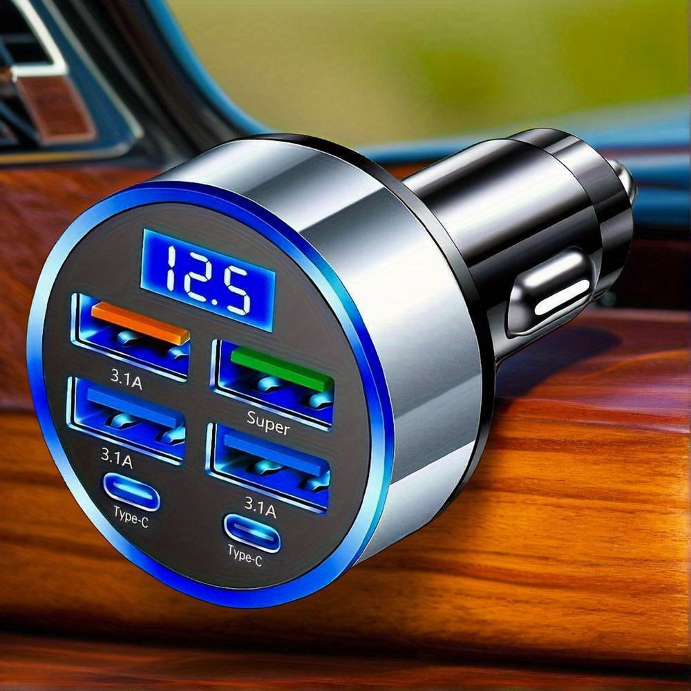Fast Charging Car Charger Adapter with PD QC 3.0 USB Ports Digital Display