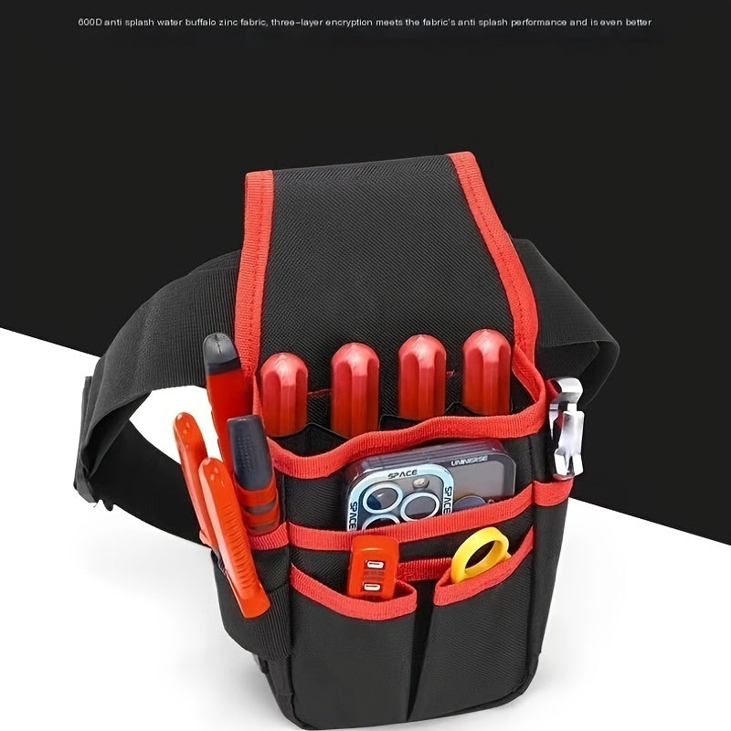 Heavy-Duty Oxford Fabric Electrician Tool Pouch Small Waist Bag for Repair and Aerial Work