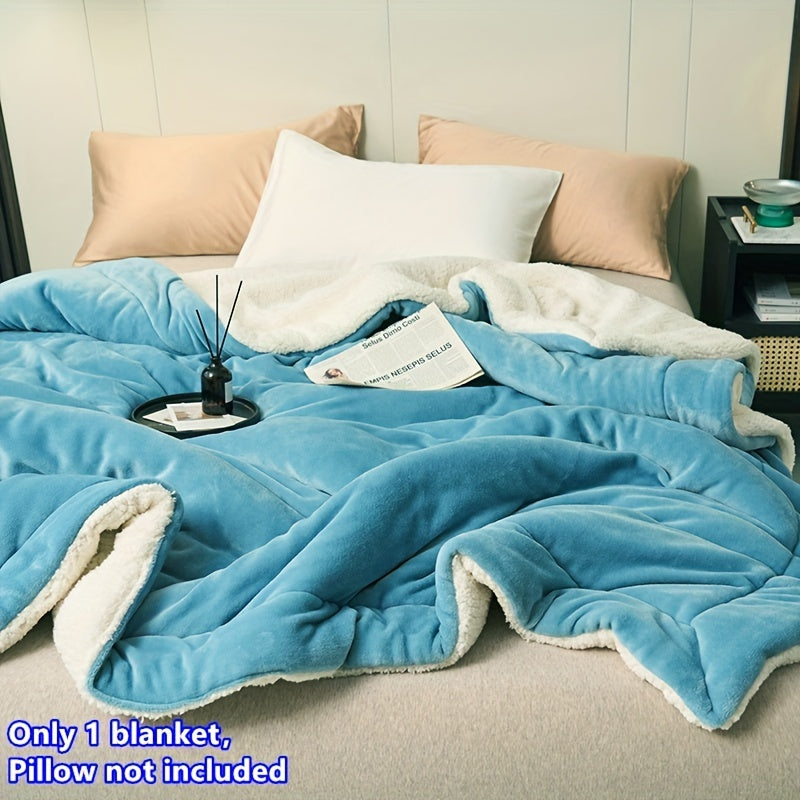 Роскошное двуслойное одеяло из мягкого молочного бархата и овечьего флиса, идеально подходит для того, чтобы оставаться в тепле зимой. Можно стирать в машине и использовать как универсальный аксессуар для постели.