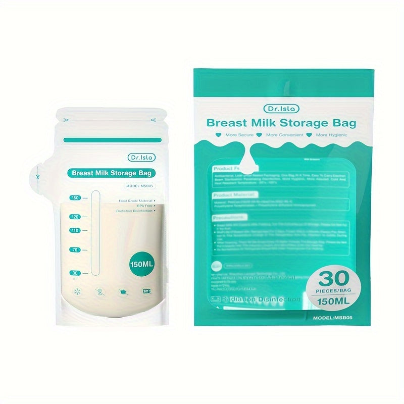 Breastmilk Storage Bags 150ml Self-Standing 10/30/100pcs for Easy Feeding