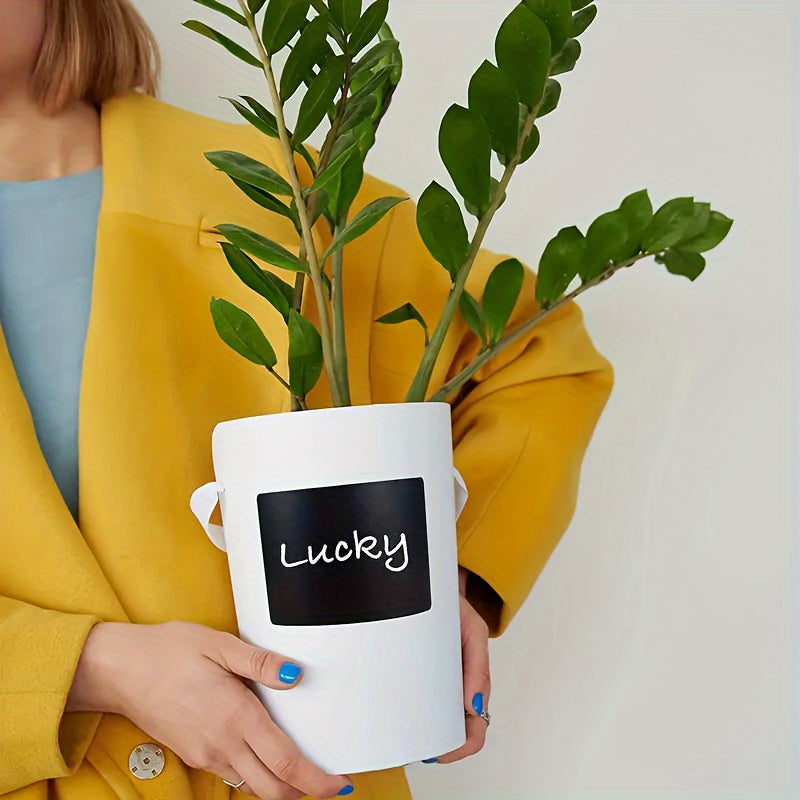 120 PVC Chalkboard Labels with Markers Reusable Black White Stickers for Organizing