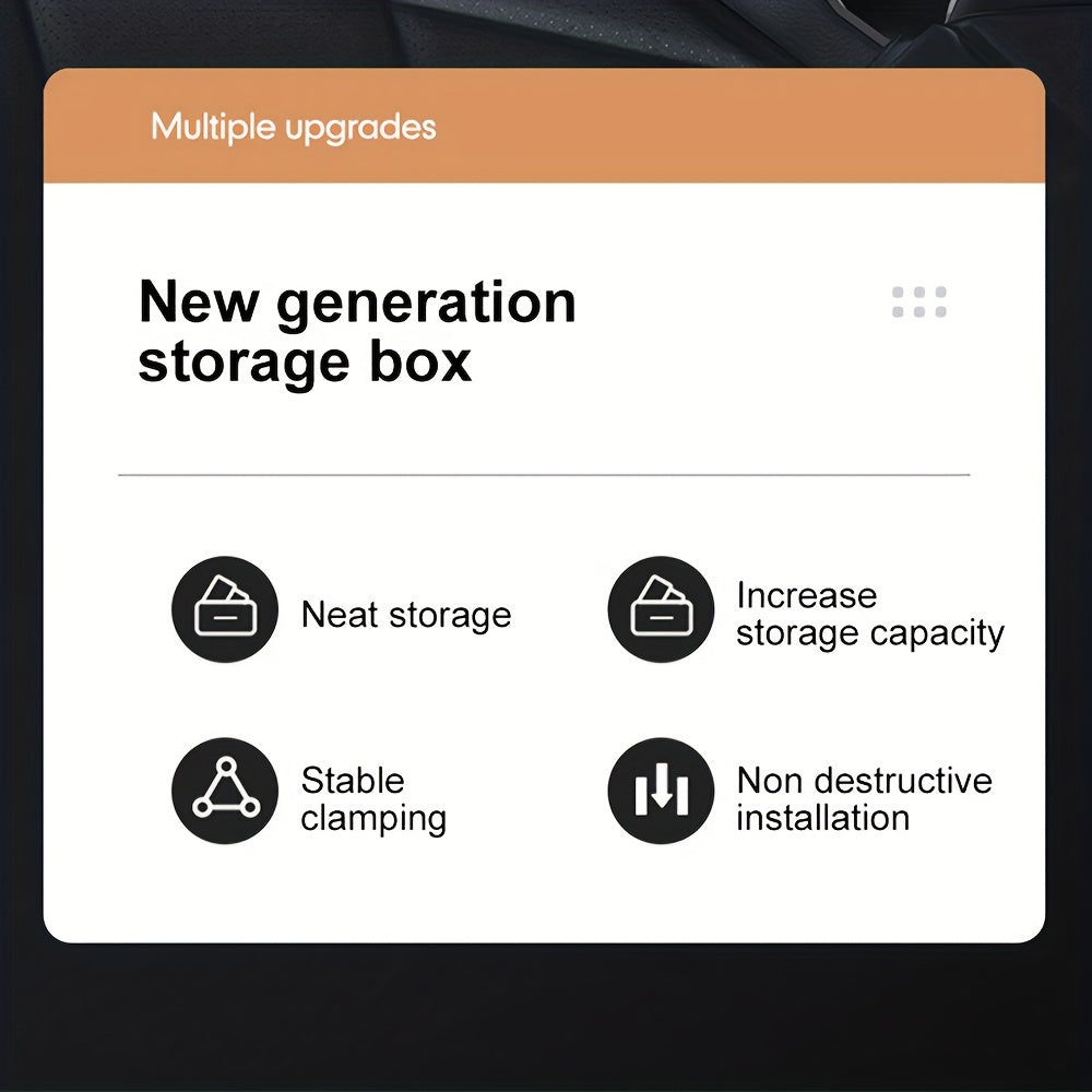 2 Pack Car Seat Gap Organizers Black Plastic Storage with Phone Card Slots