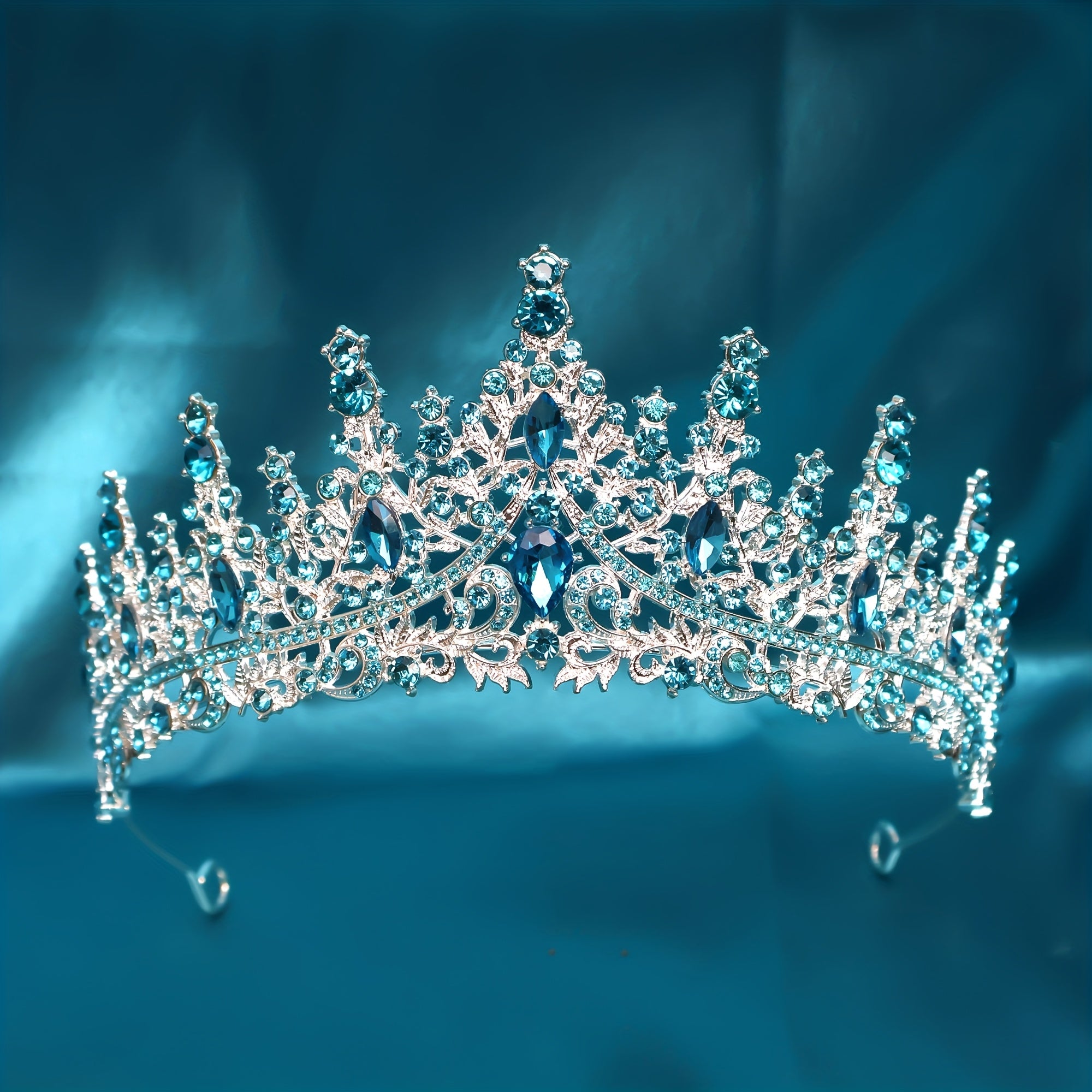 Bohemian Leaf Print Bridal Tiara with Rhinestones Alloy Wedding Hair Accessory