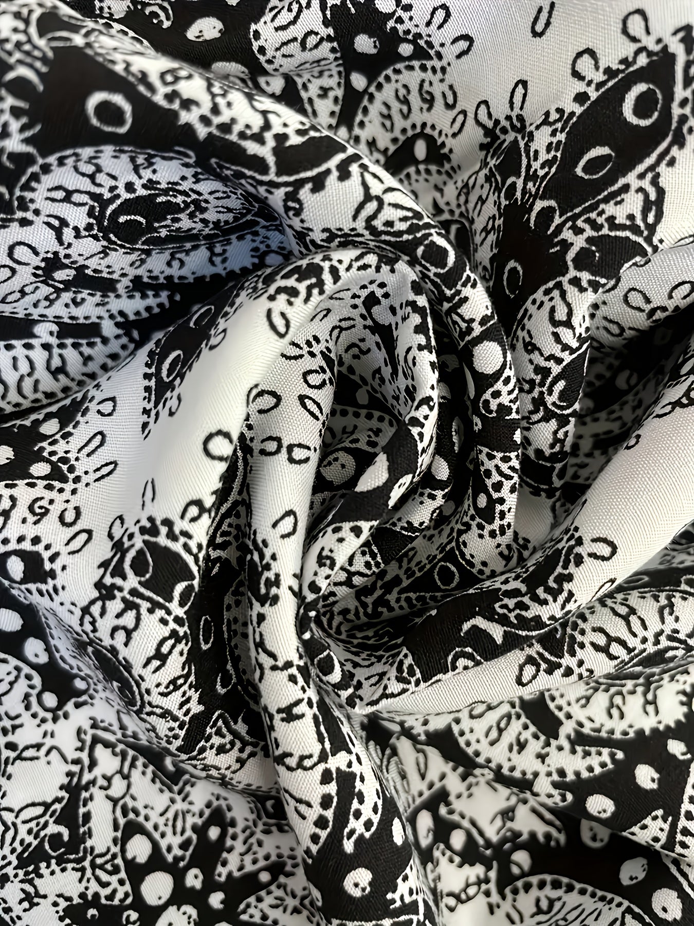 Women's Plus Size Bohemian Print Joggers Black White Tribal Loose Fit Pants