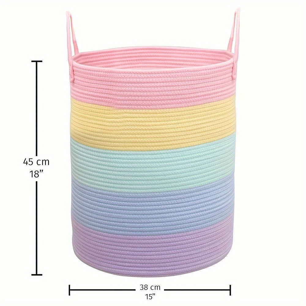 Colorful Woven Storage Basket for Kids and Living Room 38x46cm Toy Organizer