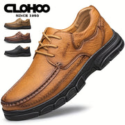 Men's Handmade Shoes Leather Casual Business Loafers with Rubber Soles