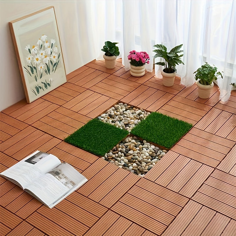 40pcs Waterproof Plastic Interlocking Deck Tiles for Patio Poolside Balcony Backyard