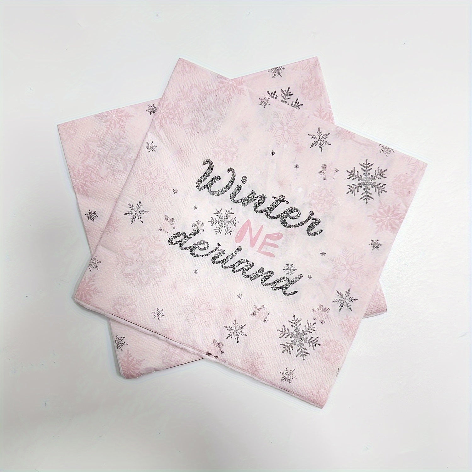 Winter Themed Disposable Paper Plates and Paper Towels Pink Snowflakes Birthday Party Supplies