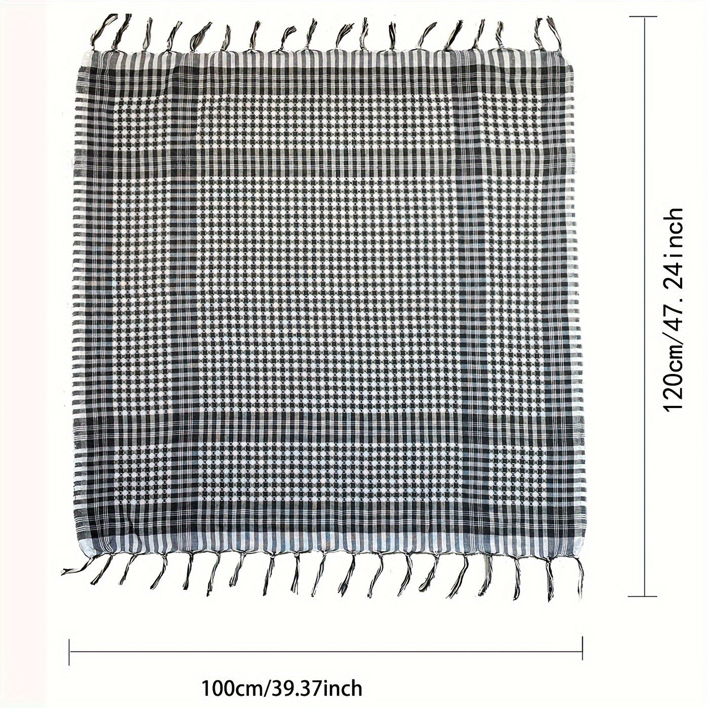 Vintage Polyester Square Scarf for Outdoor Activities Breathable Windproof Sun-Proof