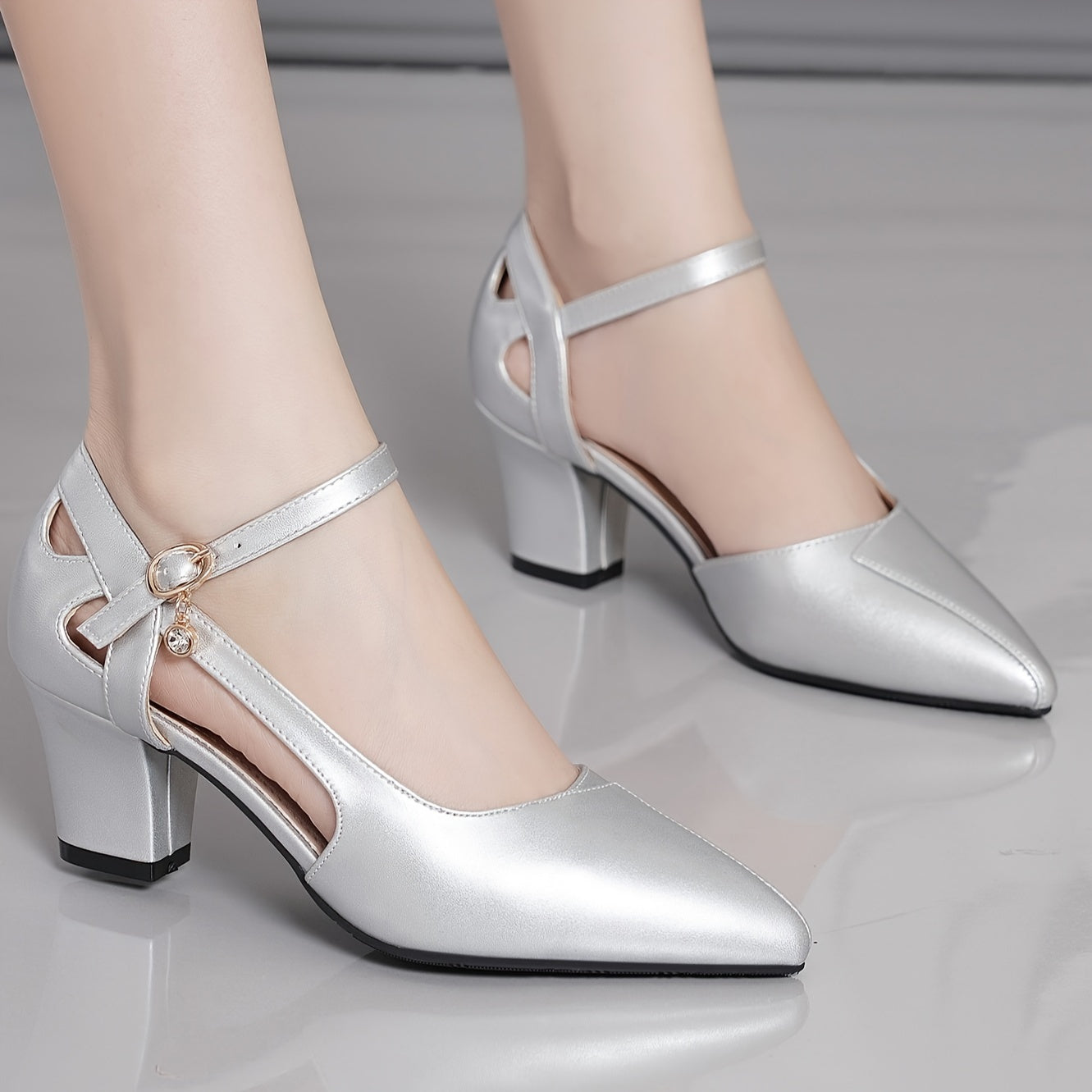 Women's Summer Sandals Heel Toe Strap Hollow Block Shoes