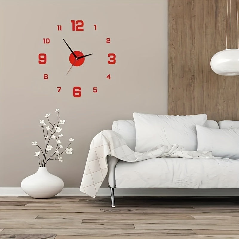 Digital European Style Luminous Wall Clock for Study and Living Room Silent Punch-Free