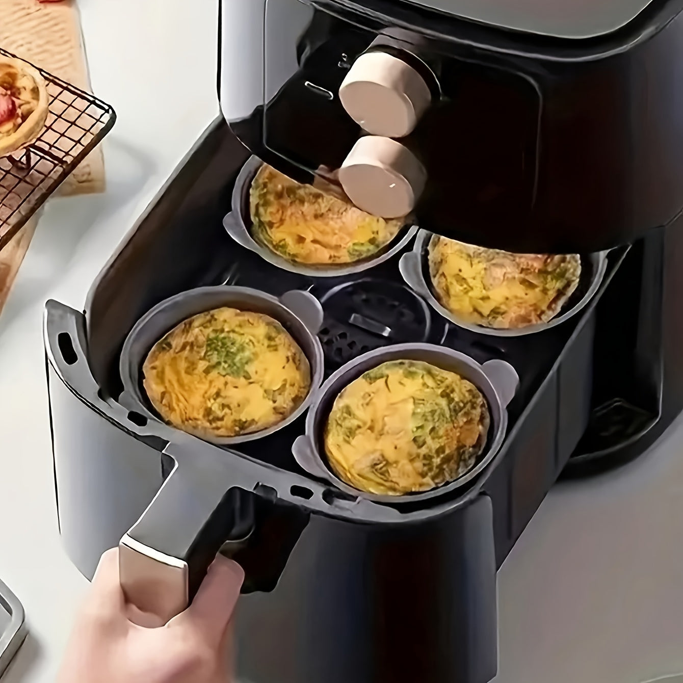 3 Pack Black Silicone Baking Ramekins for Eggs Muffins Puddings