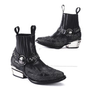 Women’s Animal Print Western Cowboy Boots Slip-On Chunky Heel