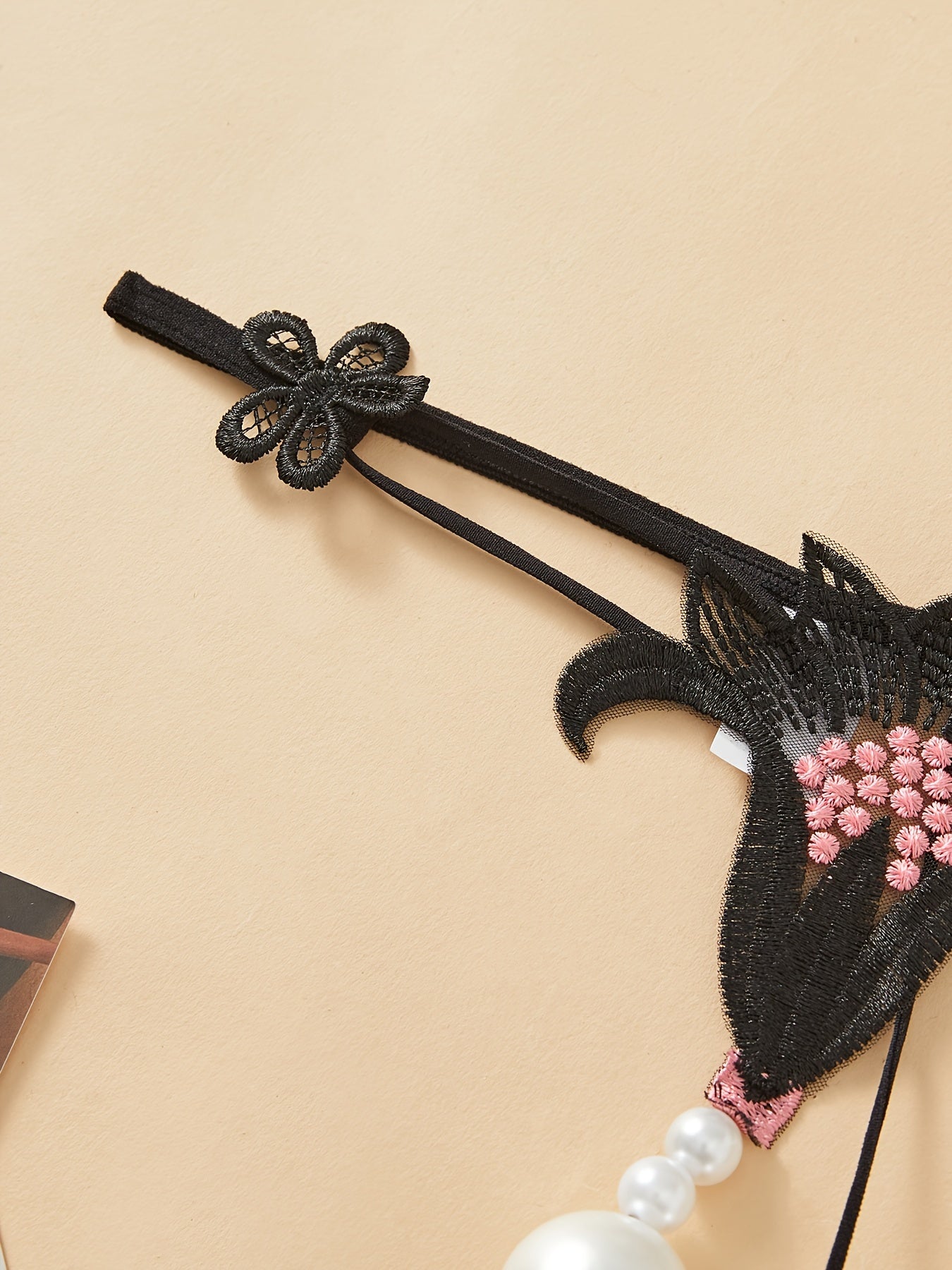 Women's Floral Beaded Low-Rise Thong Panties Lingerie