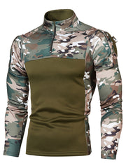 Мужской камуфляжный полиэстеровый спортивный костюм с молнией и длинными рукавами