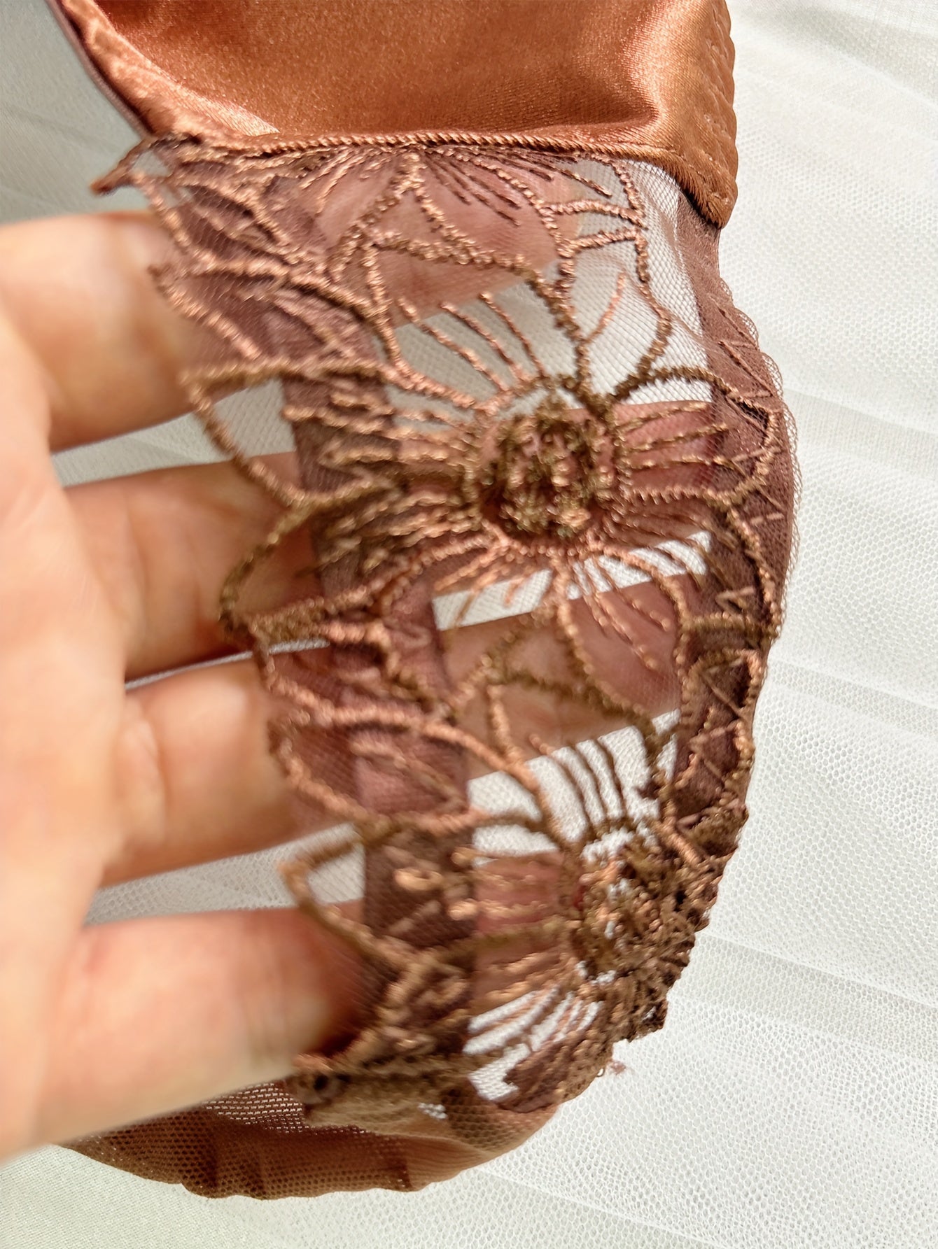 Women's Floral Embroidered Lingerie Set with Underwire Bra and Panty