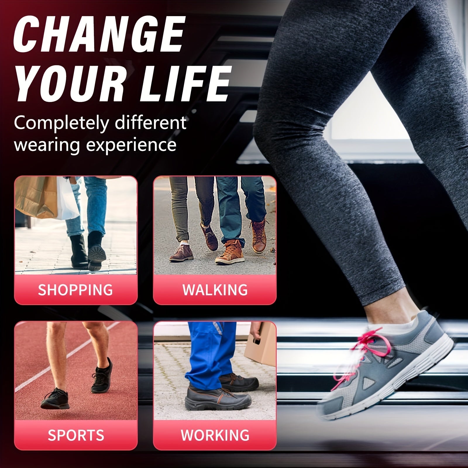 Unisex EVA Gel Insoles With Arch Support Shock Absorbing Anti-Slip