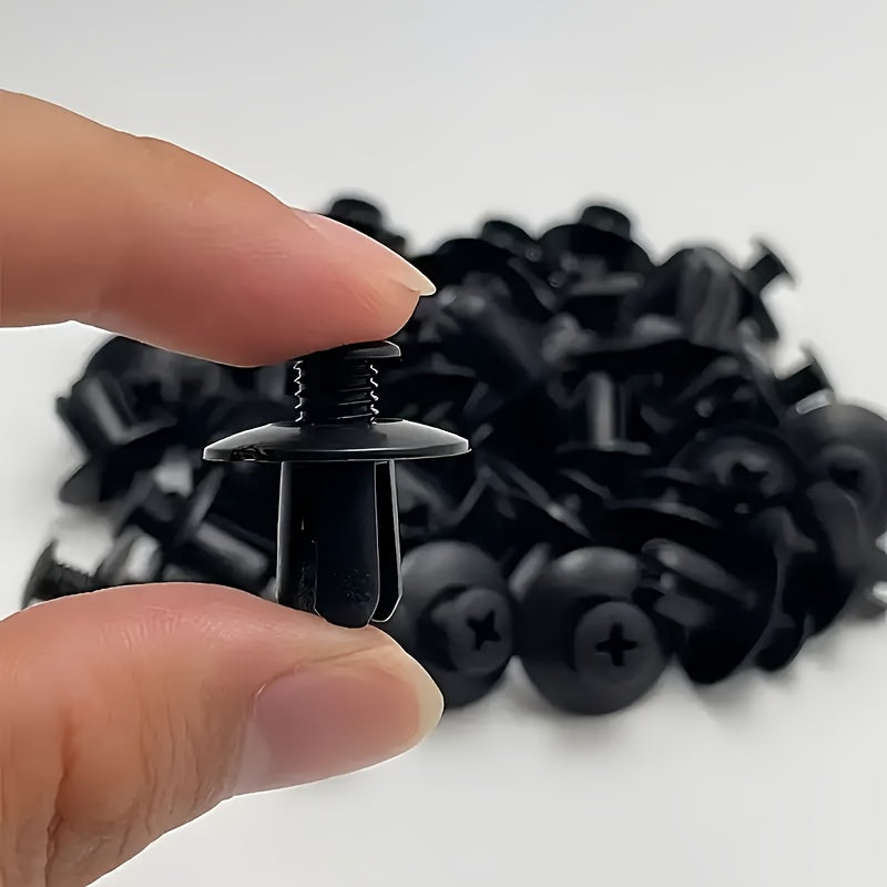 20/60/120pcs 8mm Black Plastic Rivets Car Bumper Fasteners Durable Clips