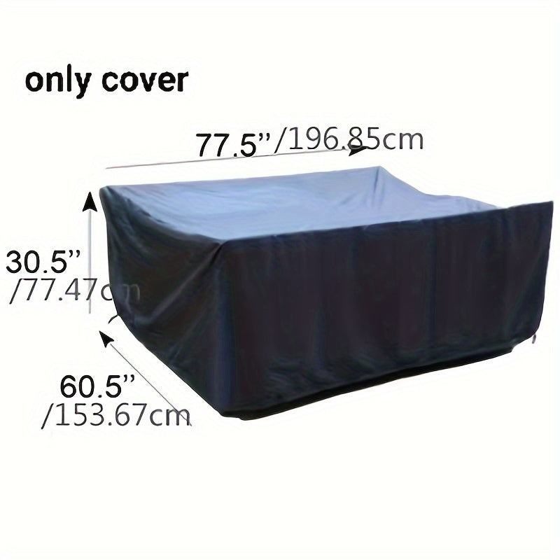 Heavy Duty Black Outdoor Table Cover 210D Oxford Fabric Waterproof Patio Furniture Protector