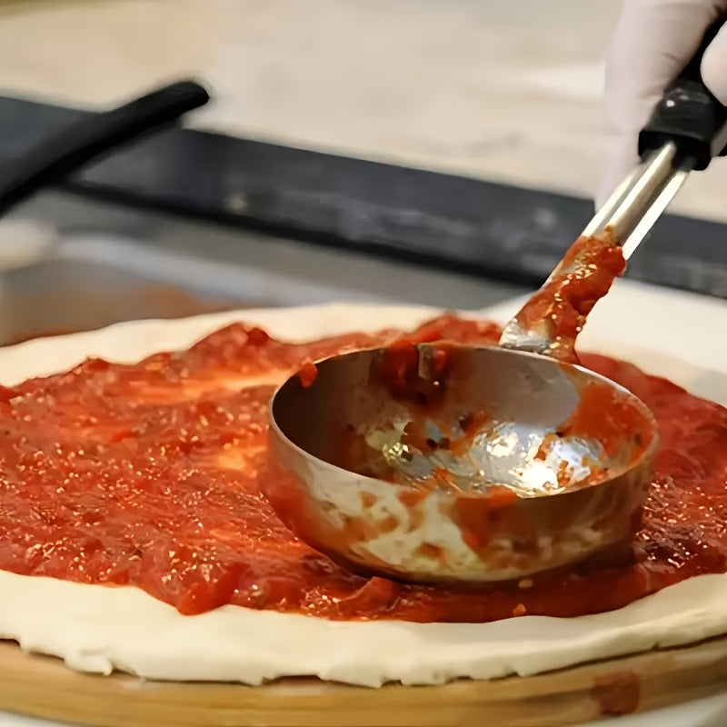 Cucharón de acero inoxidable para salsa de soja, tomate y panqueques, mango duradero