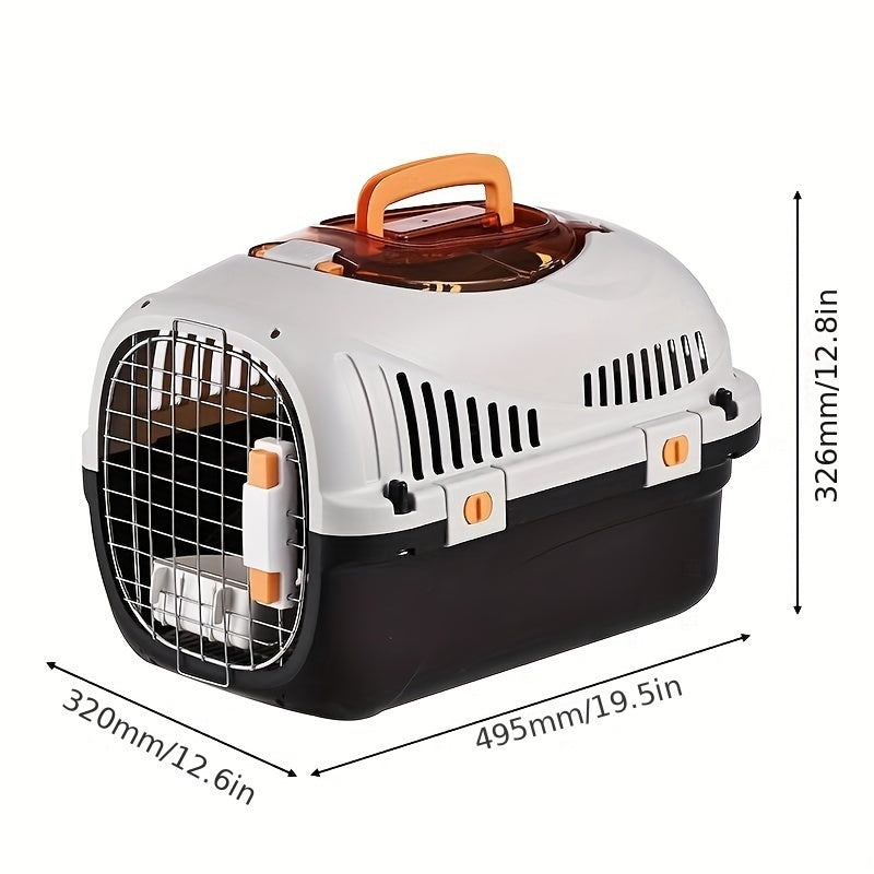 Portable Cat Carrier Box PP Material Breathable All-Season Travel with Skylight