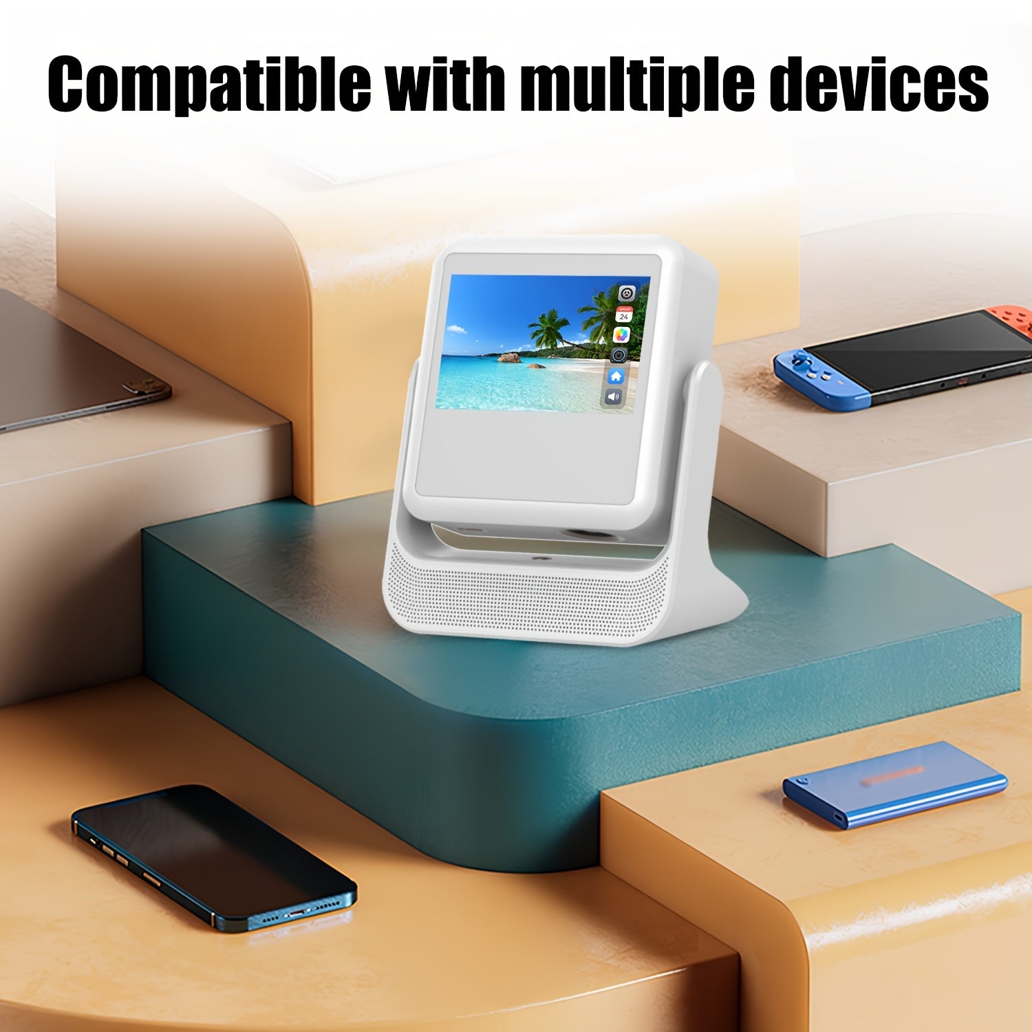 Proyector portátil Full HD 1080P con enfoque automático compatible con Wi-Fi para oficina en casa